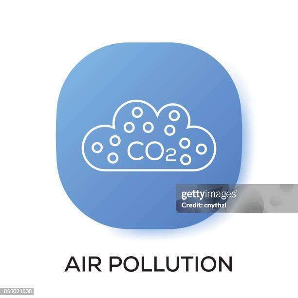 bildbanksillustrationer, clip art samt tecknat material och ikoner med luftföroreningar app-ikonen - air pollution