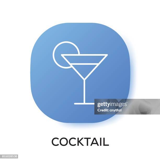 stockillustraties, clipart, cartoons en iconen met cocktail app pictogram - ball passen