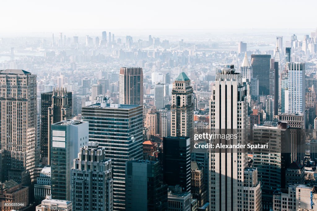 New York City skyline in the morning, United States