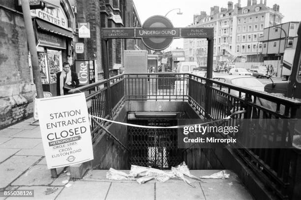 Aftermath of the fatal fire at King's Cross St Pancras tube station, 31 people died in the tragedy, which was most probably by a lit match being...