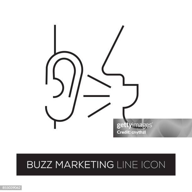 buzz marketing line icon - rumore stock illustrations