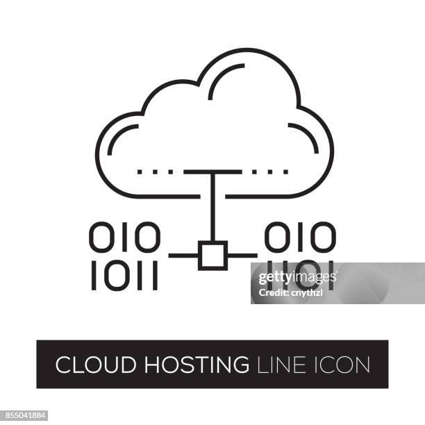 cloud hosting line icon - sponsorship brochure stock illustrations