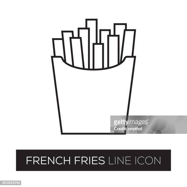 illustrazioni stock, clip art, cartoni animati e icone di tendenza di icona della linea patatine fritte - patatine fritte