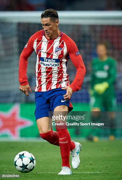 Fernando Torres of Atletico Madrid in action during the UEFA Champions League group C match between Atletico Madrid and Chelsea FC at Wanda...