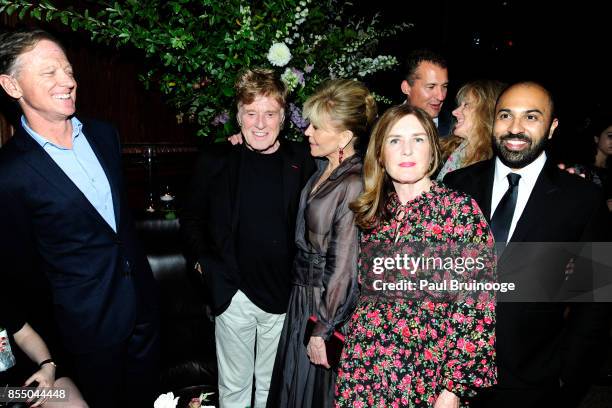 James Redford, Robert Redford, Jane Fonda, Finola Dwyer, Scott Stuber, Shauna Redford and Ritesh Batra attend Netflix hosts the after party for the...