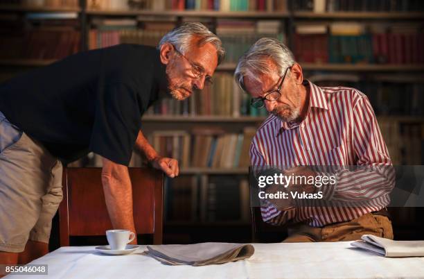 tweeling in de bibliotheek - twin stockfoto's en -beelden