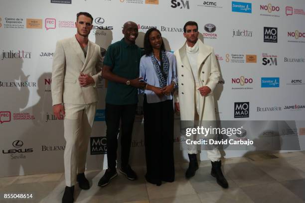 Models, in the center Stephane Mbia and Ollivia Mbia Third day on the catwalk Code 41 Trending Day designer Olivia Mbia, wife of former Sevilla...