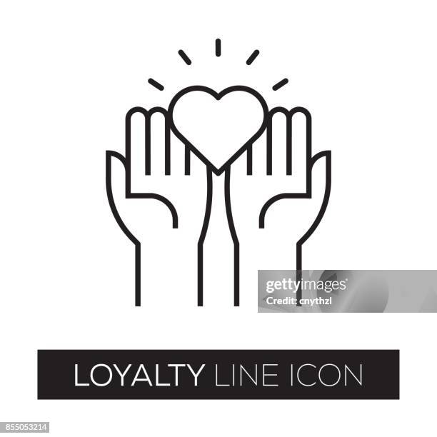 ilustraciones, imágenes clip art, dibujos animados e iconos de stock de icono de la línea de lealtad - loyalty