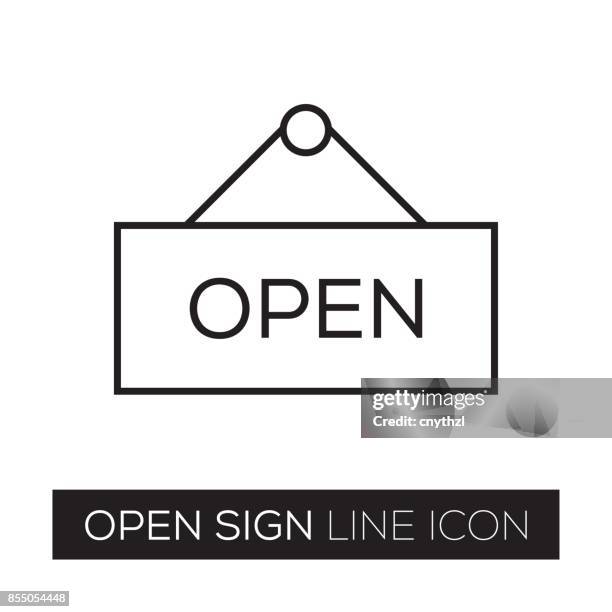 open sign line icon - consumer perspectives stock illustrations