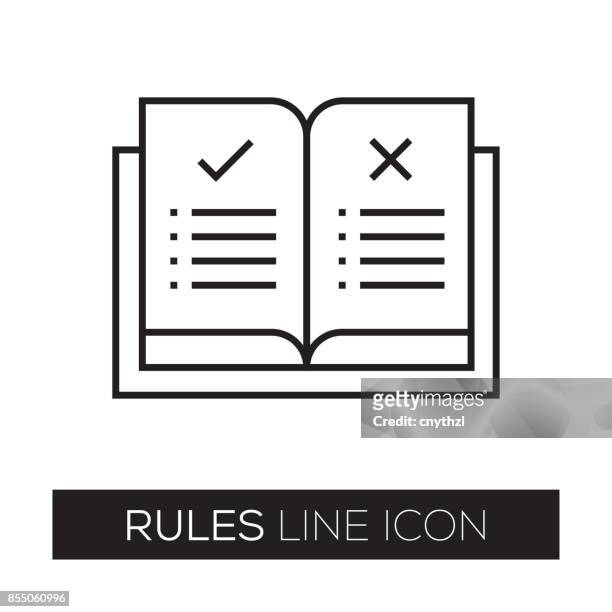 rules line icon - rules stock illustrations