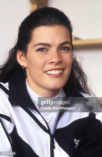 Ice skater Nancy Kerrigan poses for a portrait in 1994 in New York City, New York.