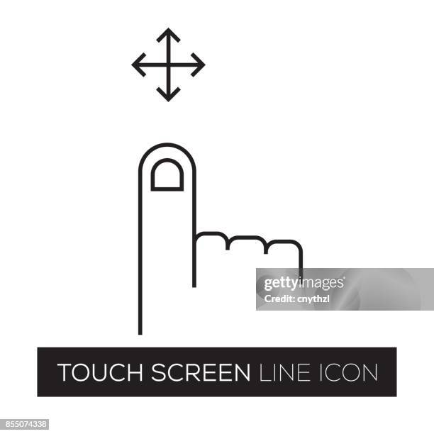touch screen line icon - using computer mouse stock illustrations
