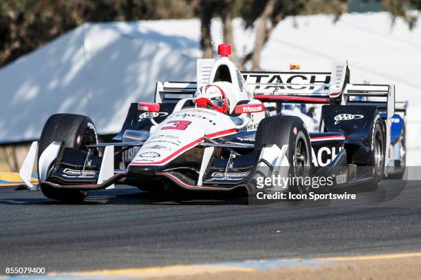Helio Castroneves in the Chevrolet powered, Hitachi Team Penske IR12 during the Verizon Indycar Series, 85 lap GoPro Grand Prix of Sonoma held at...
