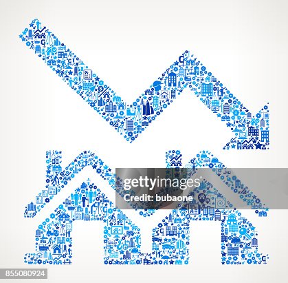 Real Estate Market Decrease Construction Industry Vector Icon Pattern Real Estate Market Decrease Construction Industry Vector Icon Pattern