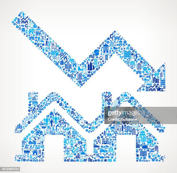 real estate market decrease construction industry vector icon pattern - construction worker tablet stock illustrations