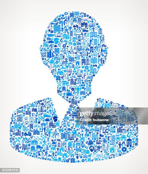 face construction industry vector icon pattern - hard hat tablet stock illustrations