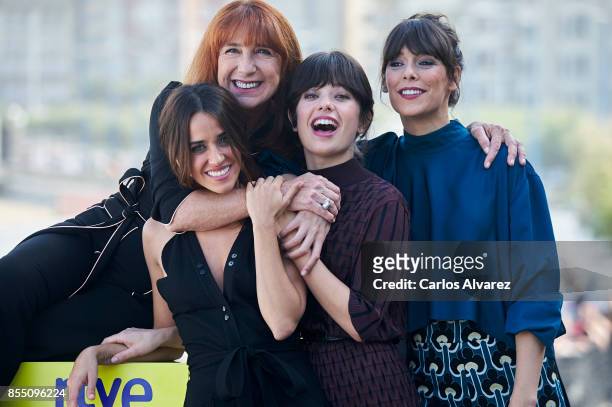 Spanish actresses Macarena Garcia, Gracia Olayo, Anna Castillo and Belen Cuesta attend 'La Llamada' photocall during the 65th San Sebastian...