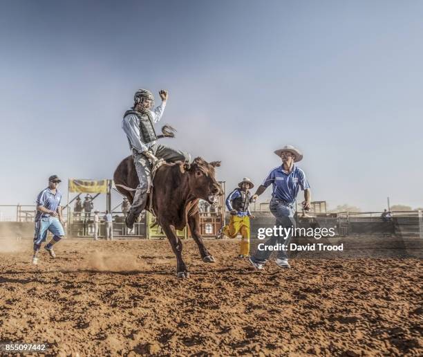 a rodeo in central queensland, australia. - outback queensland stock pictures, royalty-free photos & images