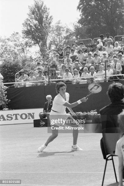 Edgbaston Cup at the Edgbaston Priory Club in Birmingham, England, 11th to 17th June 1984. Our picture shows, Pam Shriver in action, Women's Singles...