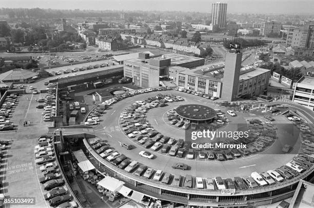 City Arcade rooftop car park and market roof, Coventry, 30th August 1985.