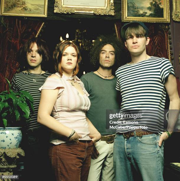 American rock group The Dandy Warhols posed in August 2005. The band members are, from left, Peter Holmstrom, Zia McCabe, Brent DeBoer and Courtney...