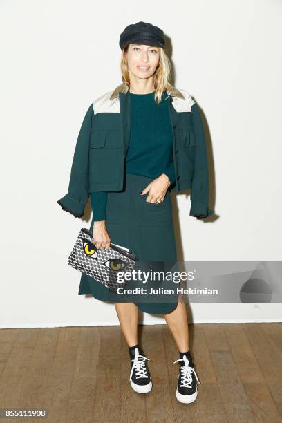 Alexandra Golovanoff attends the Paco Rabanne show as part of the Spring Summer 2018 Womenswear Show at Grand Palais on September 28, 2017 in Paris,...