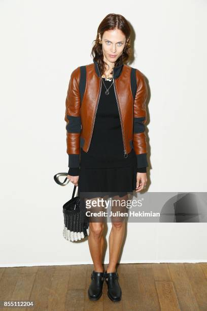 Aymeline Valade attends the Paco Rabanne show as part of the Spring Summer 2018 Womenswear Show at Grand Palais on September 28, 2017 in Paris,...