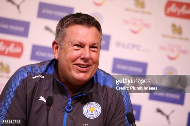 Craig Shakespeare during the Leicester City press conference at Belvoir Drive Training Complex on September 28 , 2017 in Leicester, United Kingdom.
