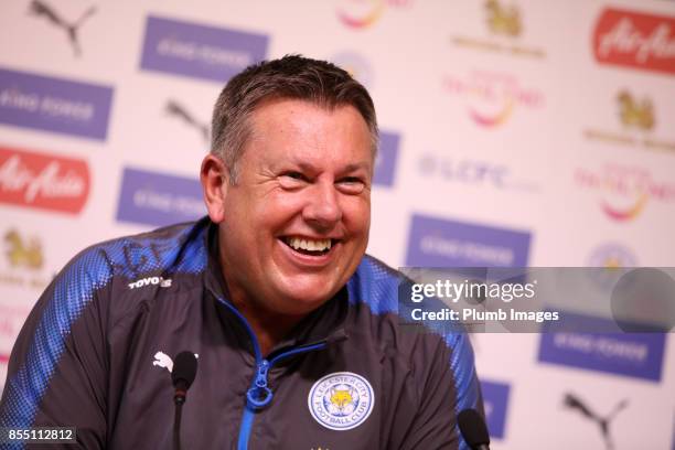 Craig Shakespeare during the Leicester City press conference at Belvoir Drive Training Complex on September 28 , 2017 in Leicester, United Kingdom.