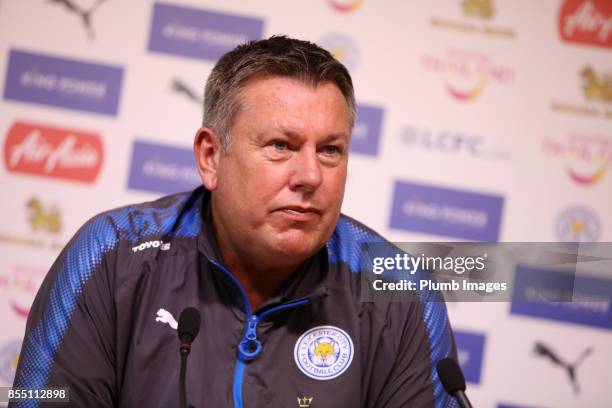 Craig Shakespeare during the Leicester City press conference at Belvoir Drive Training Complex on September 28 , 2017 in Leicester, United Kingdom.