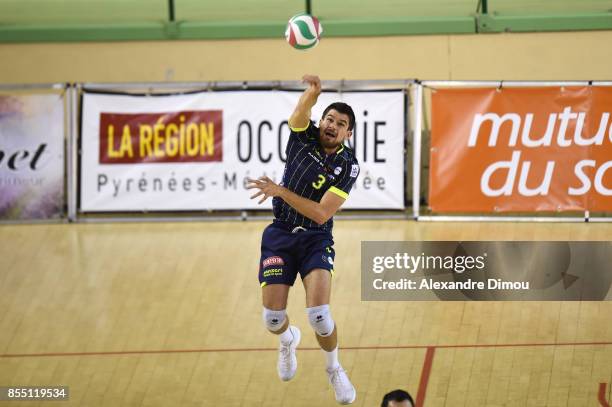 Nicolas Burel of Toulouse during the Volley-ball friendly match on September 22, 2017 in Montpellier, France.