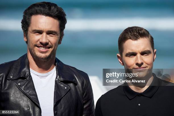 James Franco and Dave Franco attend 'The Disaster Artist' photocall during the 65th San Sebastian International Film Festival on September 28, 2017...