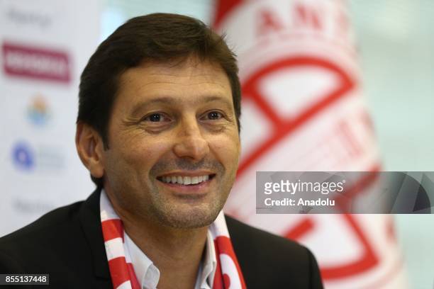 Former Brazilian player and head coach Leonardo Nascimento de Araujo signs for Antalyaspor at the Atilla Vehbi Konuk Sport Complex in Antalya, Turkey...