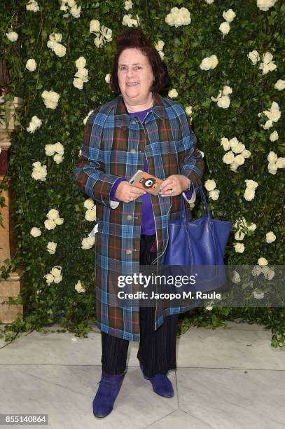 Suzy Menkes attends the Balmain show as part of the Paris Fashion Week Womenswear Spring/Summer 2018 on September 28, 2017 in Paris, France.