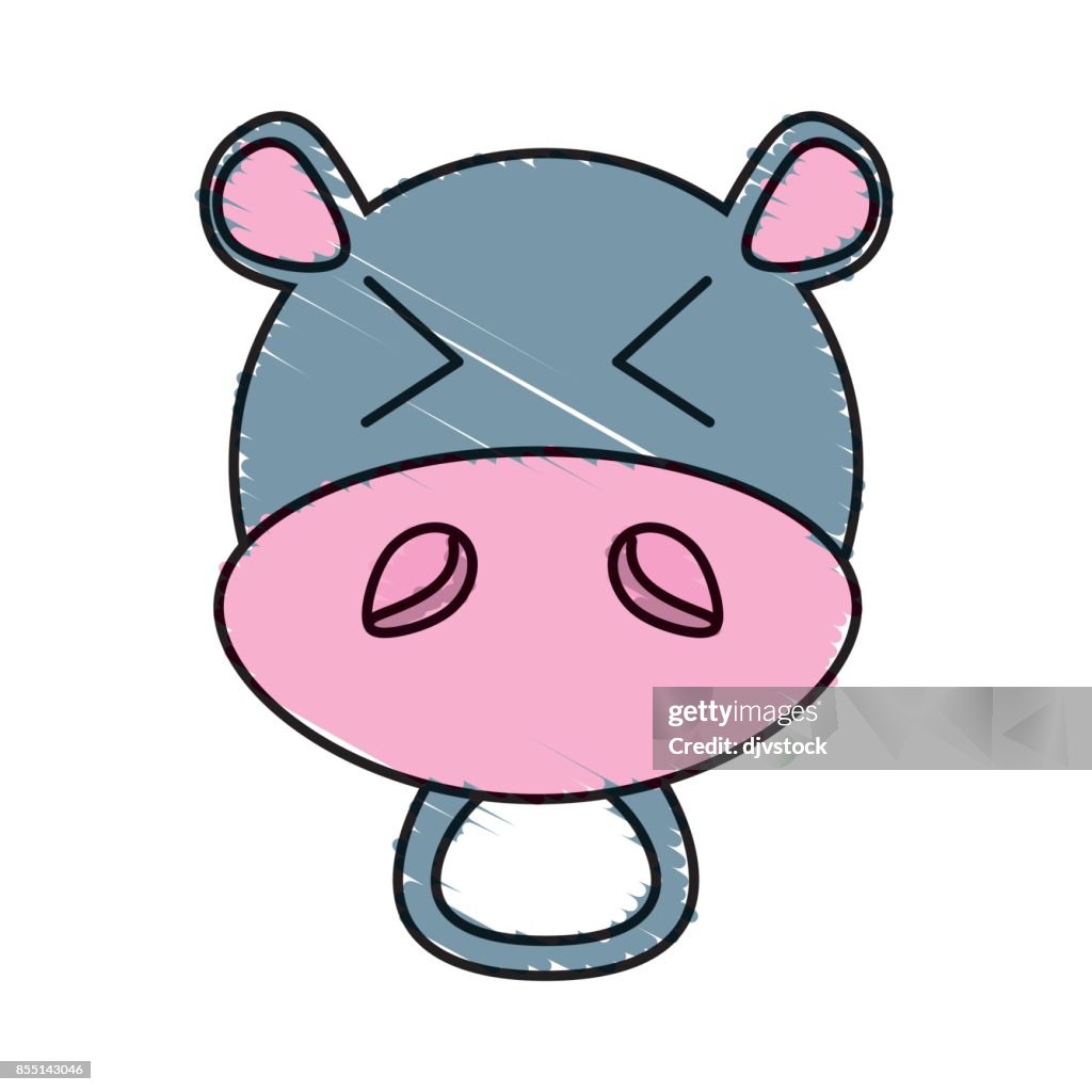 Dibujo Animal Cara De Hipopótamo Ilustración de stock - Getty Images
