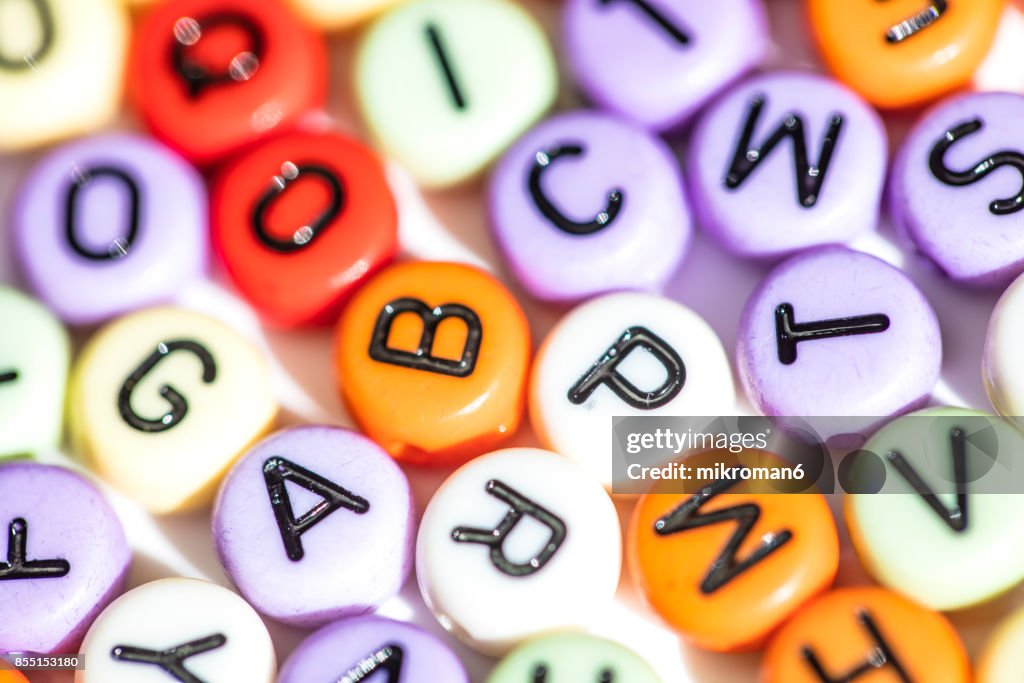 Colorful letters of the alphabet. The British alphabet letters