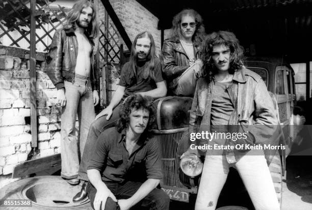 Photo of Alan KING and ACE and Paul CARRACK and Steve WITHERINGTON and Phil HARRIS and Tex COMER and Bam KING; posed, group shot - L-R: Paul Carrack,...