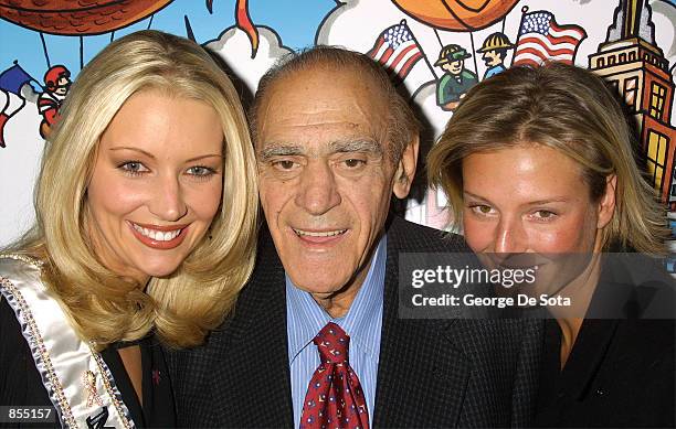 Miss U.S.A. Kandace Krueger, actor Abe Vigoda, and model Bridget Hall attend the Muscular Dystrophy Association's 2002 Muscle Team gala and auction...