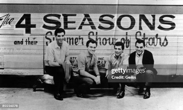 Photo of FOUR SEASONS and Frankie VALLI; With the Four Season group portrait - L-R Bob Gaudio, Tommy DeVito, Frankie Valli and Nick Massi