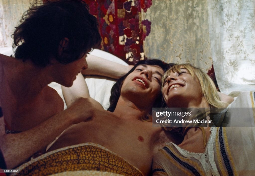 Photo of Mick JAGGER and Anita PALLENBERG and Michele BRETON