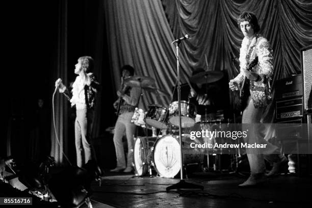 3rd NOVEMBER: English rock group The Who perform live on stage at the Granada Cinema in Kingston-upon-Thames, London on 3rd November 1967. L-R Roger...