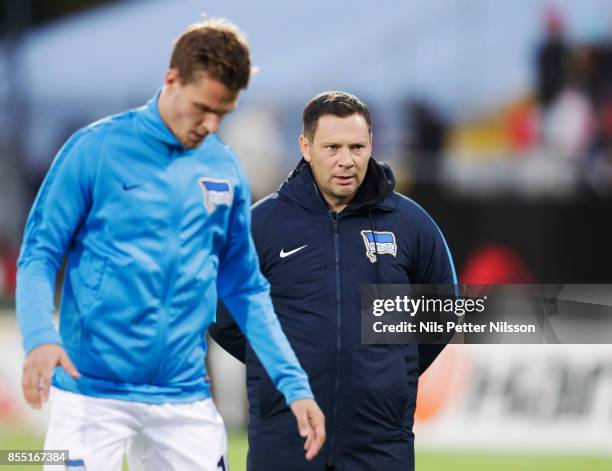 Pál Dárdai, head coach of Herta Berlin SC ahead of the Allsvenskan match between Athletic FC Eskilstuna and IFK Goteborg at Tunavallen on September...