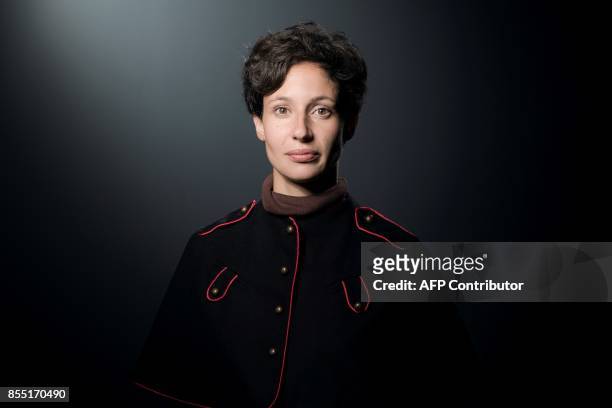 French writer Alice Zeniter poses during a photo session in Paris on September 28, 2017. Zeniter won the prix Landerneau des lecteurs literary prize...