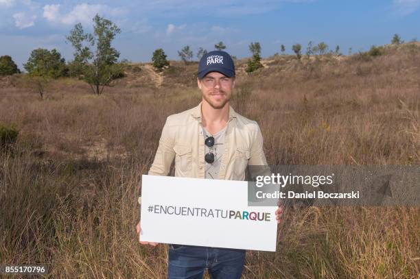 Derek Hough partners with The National Park Foundation to explore Indiana Dunes National Lakeshore on September 26, 2017 in Porter, Indiana.