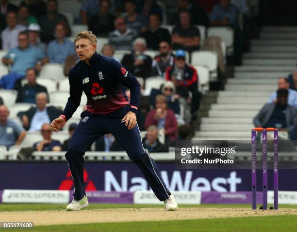 England's Joe Root during 4th Royal London One Day International Series match between England and West Indies at The Kia Oval, London on 27 Sept ,...