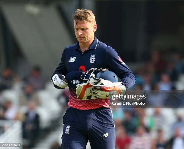 England's Jos Buttler during 4th Royal London One Day International Series match between England and West Indies at The Kia Oval, London on 27 Sept ,...