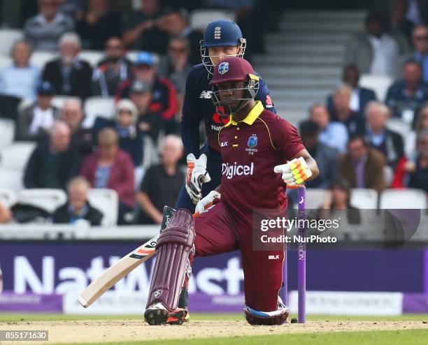 Evin Lewis of West Indies during 4th Royal London One Day International Series match between England and West Indies at The Kia Oval, London on 27...