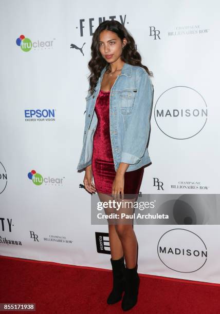 Model Courtney Johnson attends the launch of FENTY PUMA By Rihanna A/W 2017 Collection - Arrivals at Madison Beverly Hills on September 27, 2017 in...