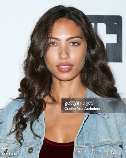 Model Courtney Johnson attends the launch of FENTY PUMA By Rihanna A/W 2017 Collection - Arrivals at Madison Beverly Hills on September 27, 2017 in...