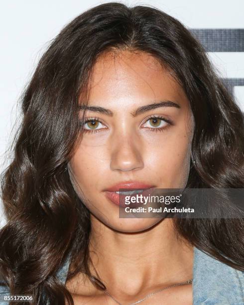 Model Courtney Johnson attends the launch of FENTY PUMA By Rihanna A/W 2017 Collection - Arrivals at Madison Beverly Hills on September 27, 2017 in...